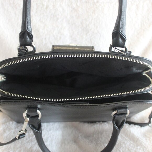 Calvin Klein Black Reese Top Handle Satchel - Picture 14 of 16